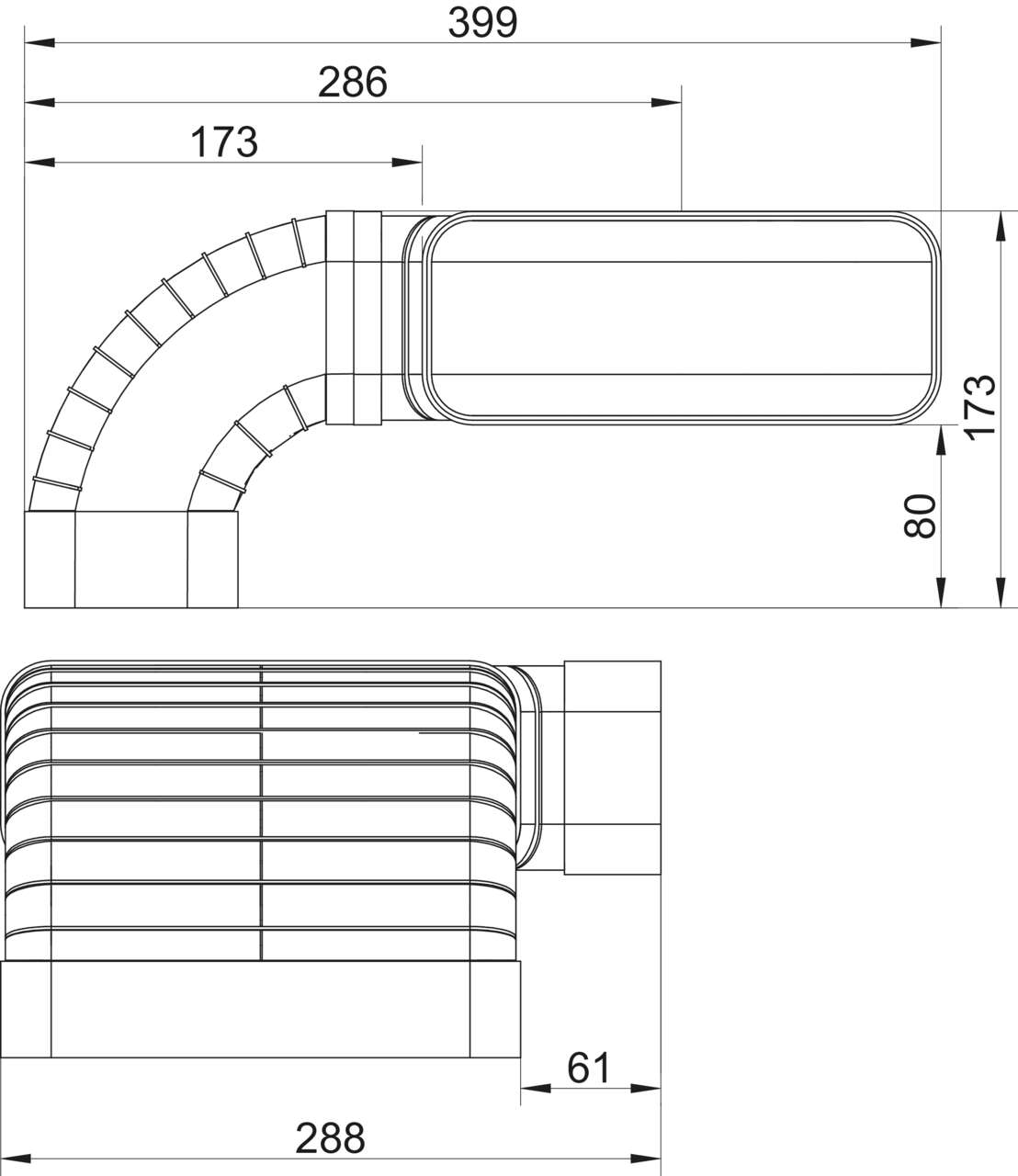 flow 150 Rohrset für Muldenlüfter