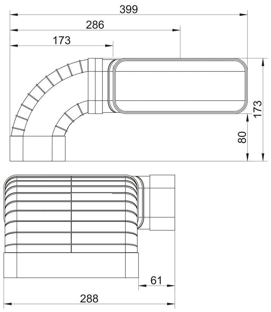 flow 150 Rohrset für Muldenlüfter, weiß