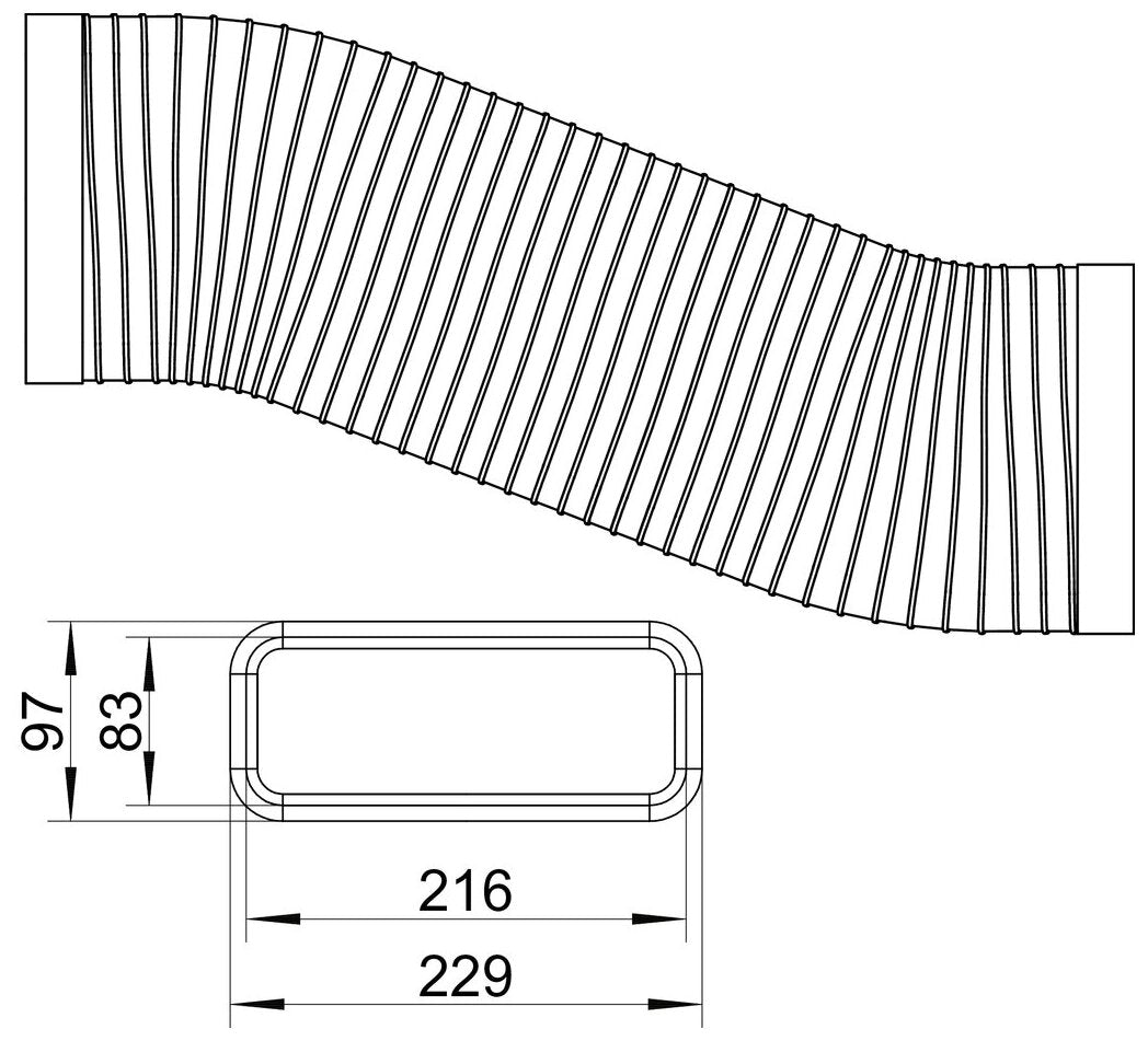 STEEL flow SF-VRO flex 150 Flachkanalrohr