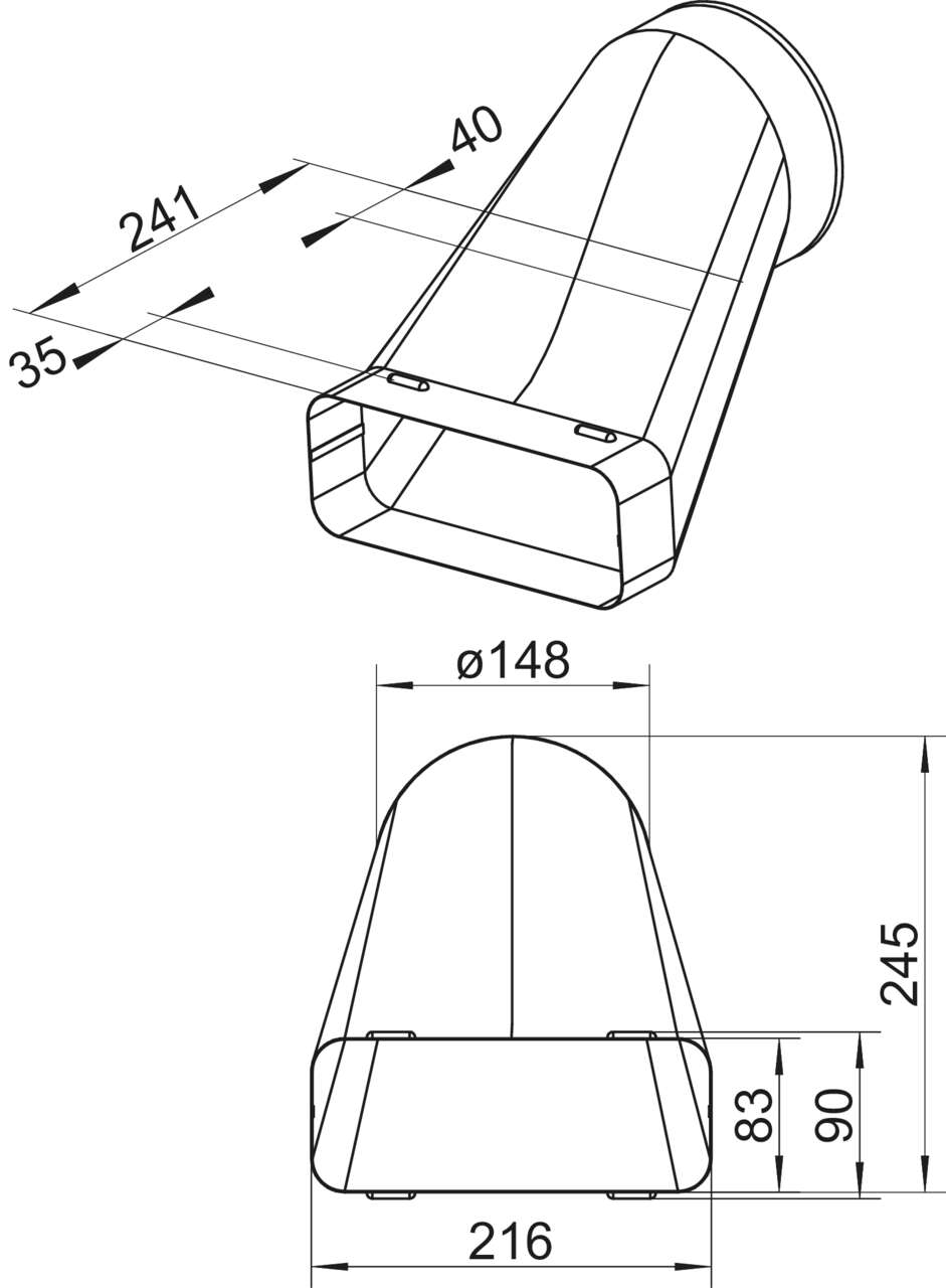 STEEL flow SF-VEST 150 Versatzendstück