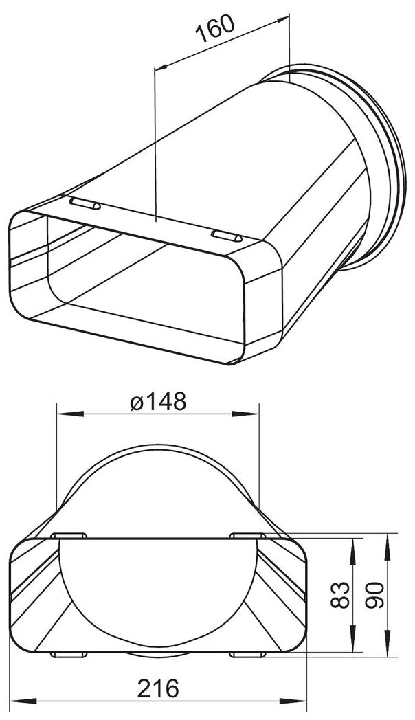 STEEL flow SF-EST 150 Endstück, verzinkter Stahl