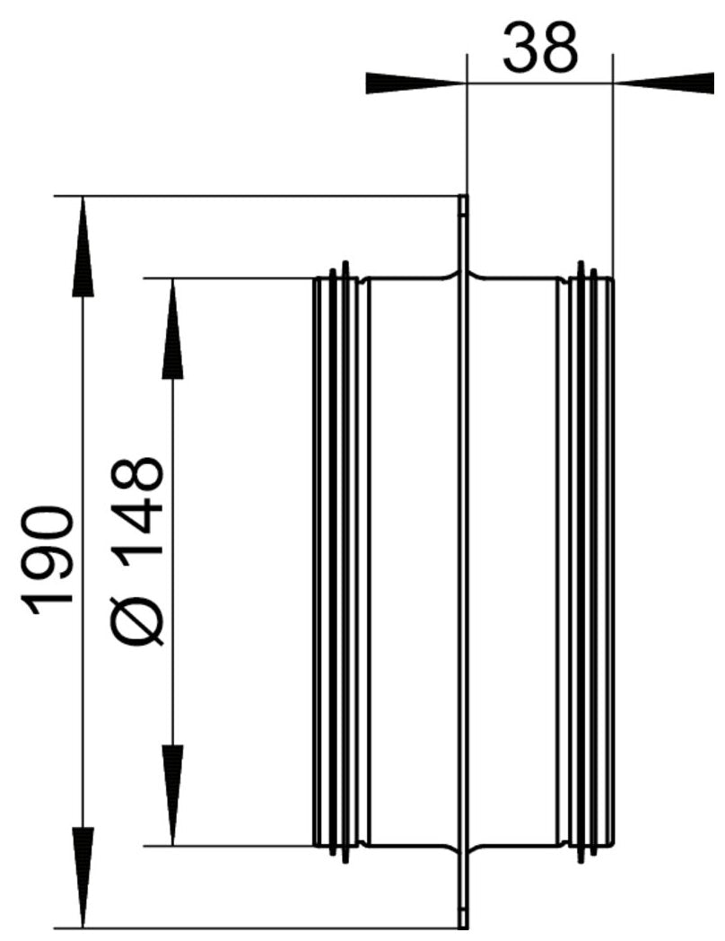 STEEL flow SR 150 Maueranschlussstutzen, verzinkter Stahl