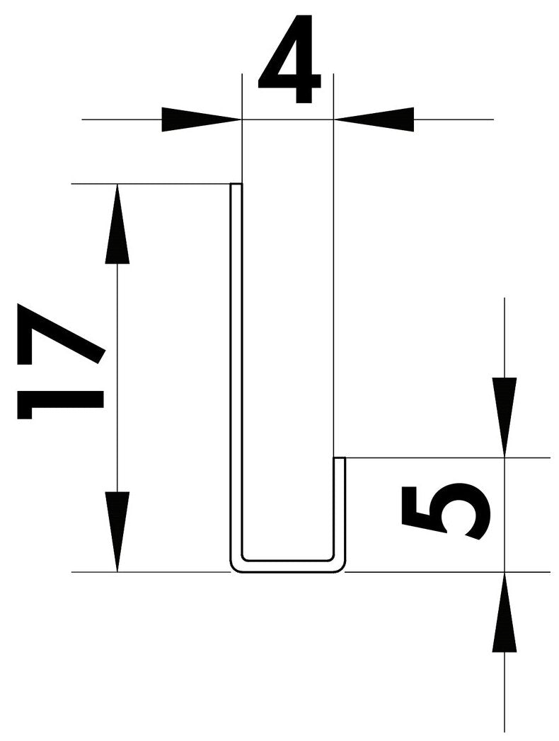 Edelstahl U-Winkelprofil 4 mm, Edelstahl