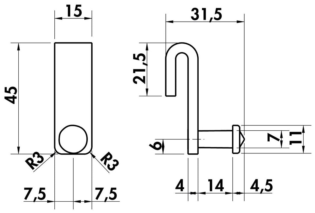 Cast Haken, anthrazit