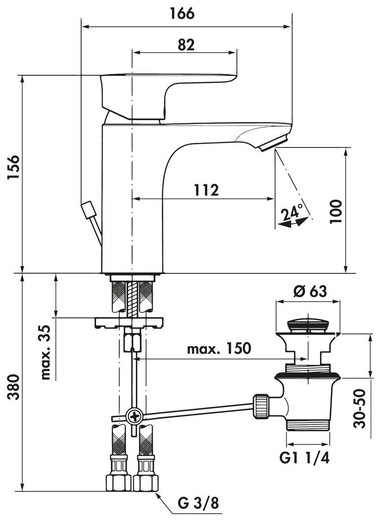 Ideal Standard Connect Air Bad, chrom, Hochdruck