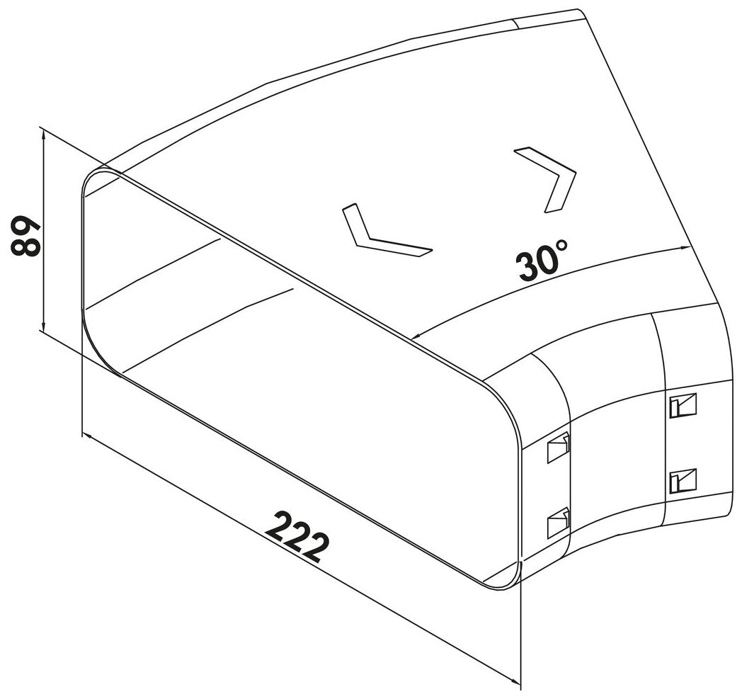 PRIME flow P-RBH 150 Rohrbogen horizontal 30°, hellgrau