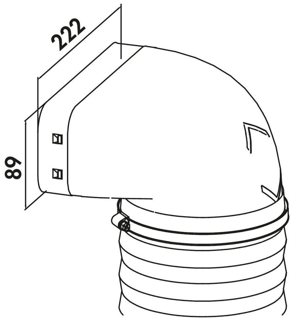 PRIME flow P-URX 150 Umlenkstück 90° mit Flexkanal