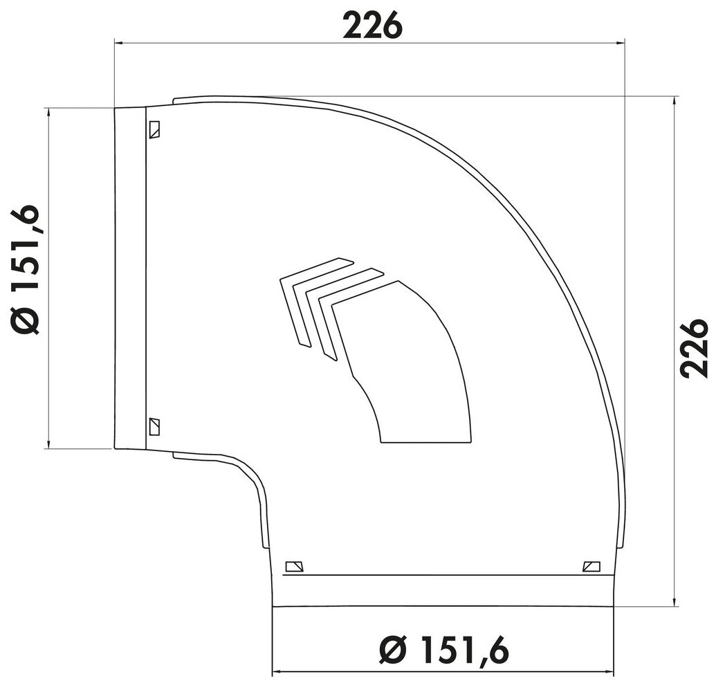 PRIME flow P-RBV 150 Rohrbogen 90°, hellgrau