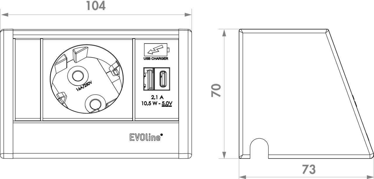 Evoline® Wing 1 USB A+C