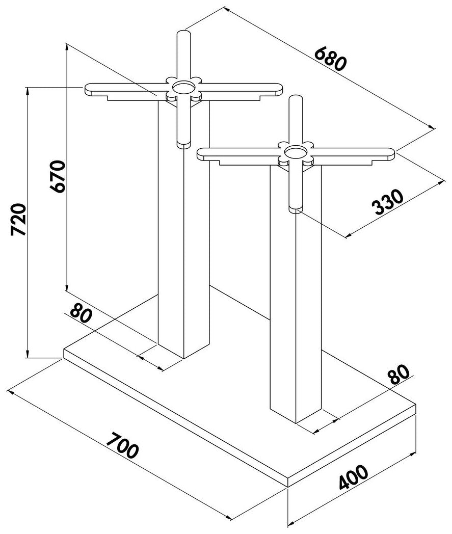 Livia E Duo schwarz, H 720 mm