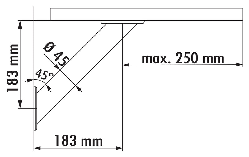 Zeichnung zu Zeichnung zu Capitello 3 als Variante chrom poliert, H 183 mm, Rohr-Ø 45 mm von Naber GmbH in der Kategorie Stützelemente in Österreich auf conceptshop.at
