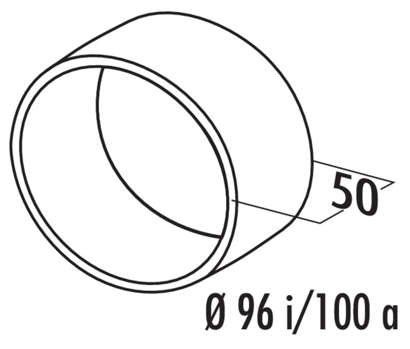 Zeichnung zu N-VBS 100 round Rohrverbinder als Variante weiß von Naber GmbH in der Kategorie Lüftungstechnik in Österreich auf conceptshop.at