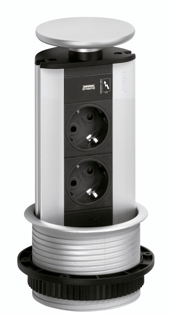 Evoline® Port USB A als Variante Deckel silberfarbig von Naber GmbH in der Kategorie Steckdosen in Österreich auf conceptshop.at