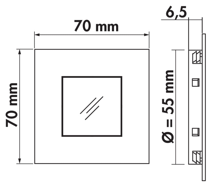 Zeichnung zu Cosi Farbwechsel LED als Variante Einzelleuchte ohne Schalter, LIC LED-System kompatibel von Naber GmbH in der Kategorie Lichttechnik in Österreich auf conceptshop.at