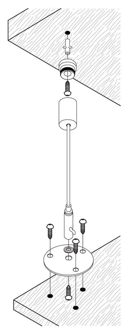 Zeichnung zu Drahtseilabhängung als Variante L 1000 mm von Naber GmbH in der Kategorie Nischenausstattung in Österreich auf conceptshop.at