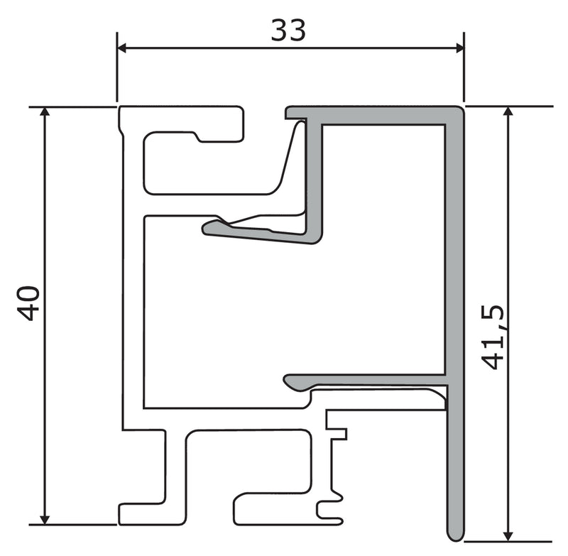 Zeichnung zu Linero MosaiQ Profilleisten Set-1 als Variante L 1200 mm, schwarz matt von Naber GmbH in der Kategorie Nischenausstattung in Österreich auf conceptshop.at