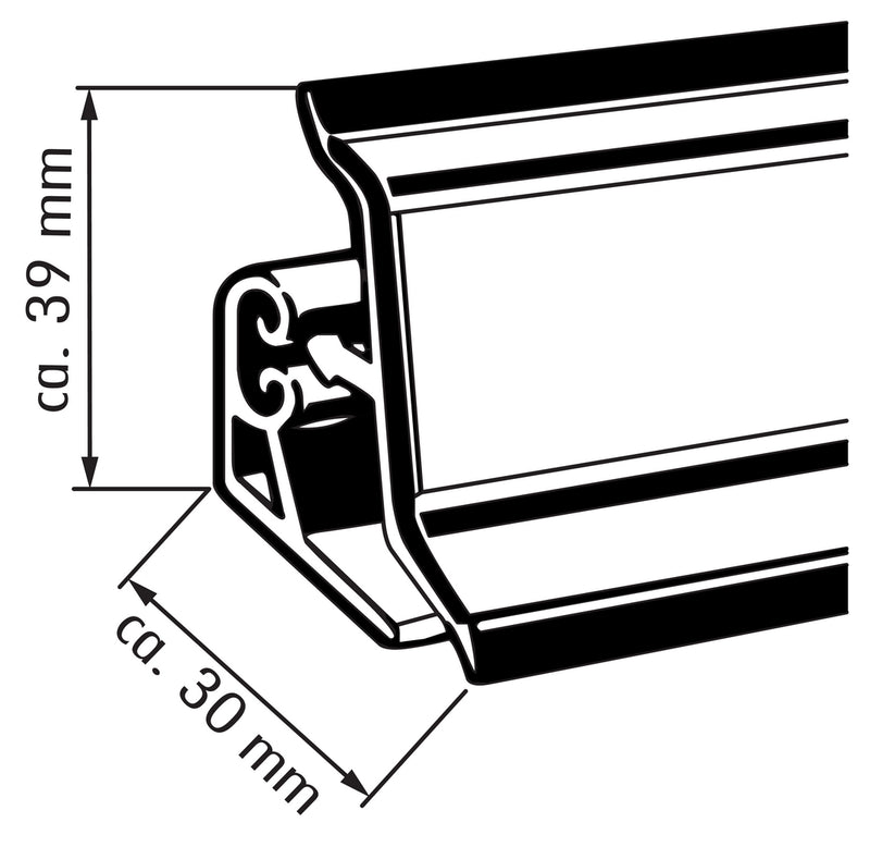 Zeichnung zu System 127 Wandanschlussprofil als Variante aluminiumfarbig von Naber GmbH in der Kategorie Nischenausstattung in Österreich auf conceptshop.at