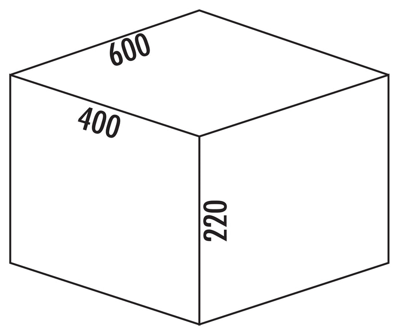 Zeichnung zu Cox® Box 220/600-3 als Variante hellgrau von Naber GmbH in der Kategorie Schrankausstattung in Österreich auf conceptshop.at
