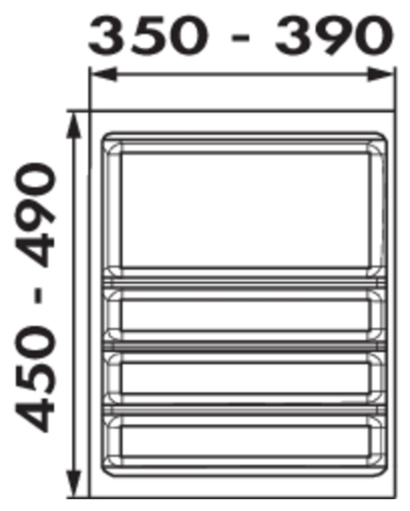 Zeichnung zu Ordine als Variante für 450er Schrank, 1 Trennstege-Set von Naber GmbH in der Kategorie Schrankausstattung in Österreich auf conceptshop.at