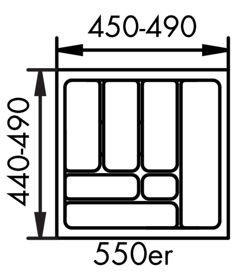 Zeichnung zu Besteckeinsatz 1 als Variante für 550er Schrank von Naber GmbH in der Kategorie Schrankausstattung in Österreich auf conceptshop.at