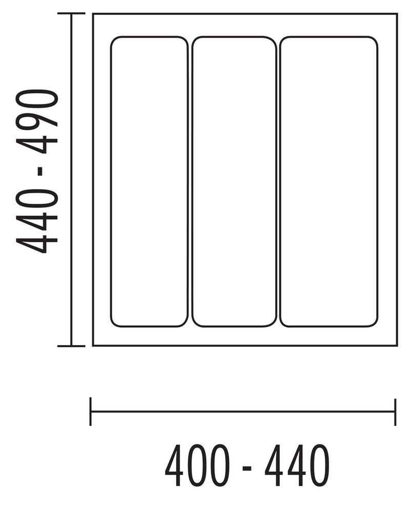 Zeichnung zu Mehrzweck-Einsatz als Variante für 500er Schrank von Naber GmbH in der Kategorie Schrankausstattung in Österreich auf conceptshop.at