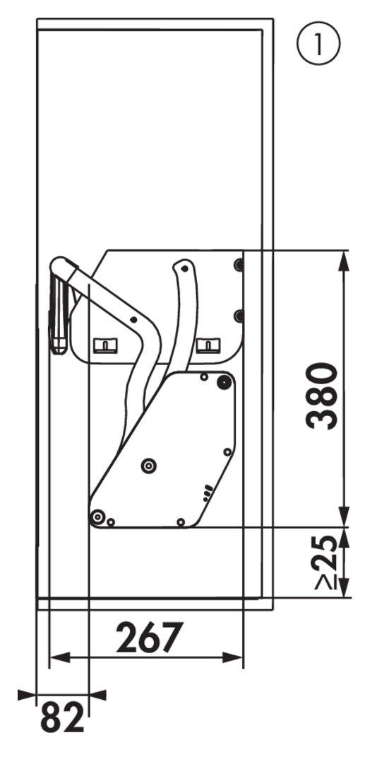 Zeichnung zu iMove-Set Single Tray als Variante für 600er Schrank, B 562 mm von Naber GmbH in der Kategorie Schrankausstattung in Österreich auf conceptshop.at