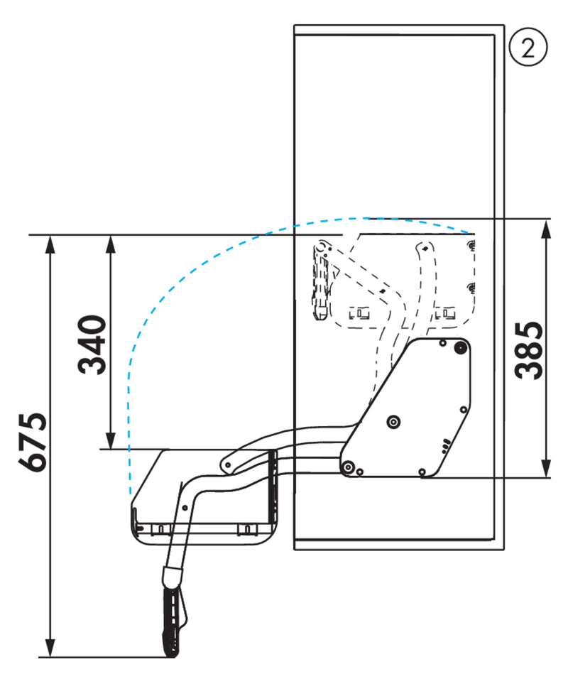 Zeichnung zu Zeichnung zu iMove-Set Single Tray als Variante für 600er Schrank, B 562 mm von Naber GmbH in der Kategorie Schrankausstattung in Österreich auf conceptshop.at