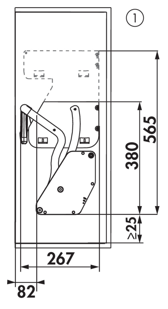 Zeichnung zu iMove-Set Double Tray als Variante für 600er Schrank, B 562 mm von Naber GmbH in der Kategorie Schrankausstattung in Österreich auf conceptshop.at