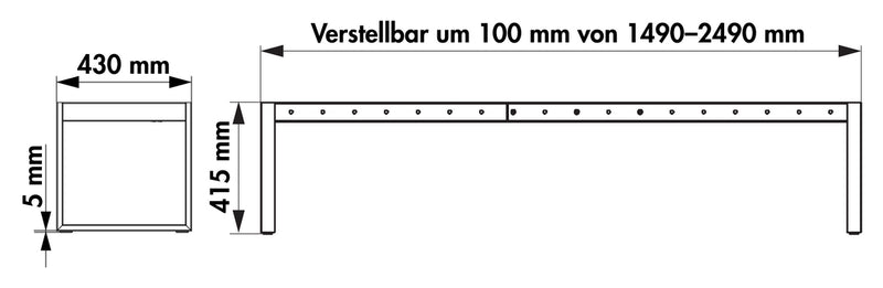 Zeichnung zu Essere Bankgestell als Variante Edelstahl von Naber GmbH in der Kategorie Interieur in Österreich auf conceptshop.at