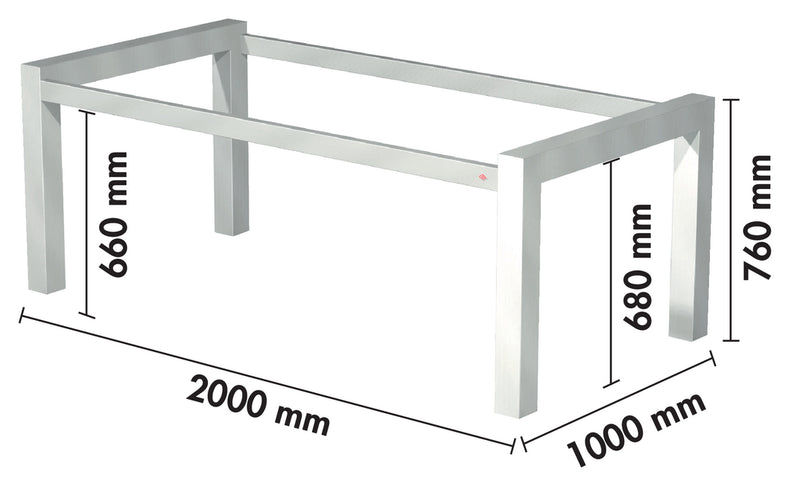 Zeichnung zu Tischgestell 2/TG20 als Variante schwarz matt von Naber GmbH in der Kategorie Interieur in Österreich auf conceptshop.at