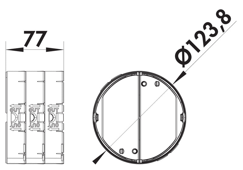 Zeichnung zu THERMOBOX 125 als Variante schwarz, silber von Naber GmbH in der Kategorie Lüftungstechnik in Österreich auf conceptshop.at