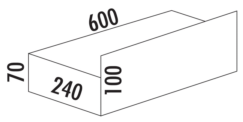 Zeichnung zu Cox Base-Board® 600 mit reduzierter Rückwand als Variante silber von Naber GmbH in der Kategorie Abfallsammler in Österreich auf conceptshop.at