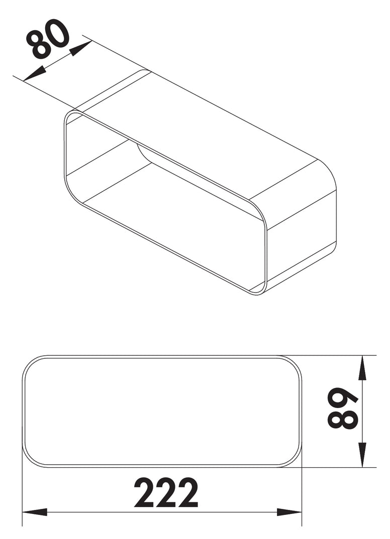 Zeichnung zu F-VBS 150 Rohrbogenverbinder als Variante weiß von Naber GmbH in der Kategorie Lüftungstechnik in Österreich auf conceptshop.at