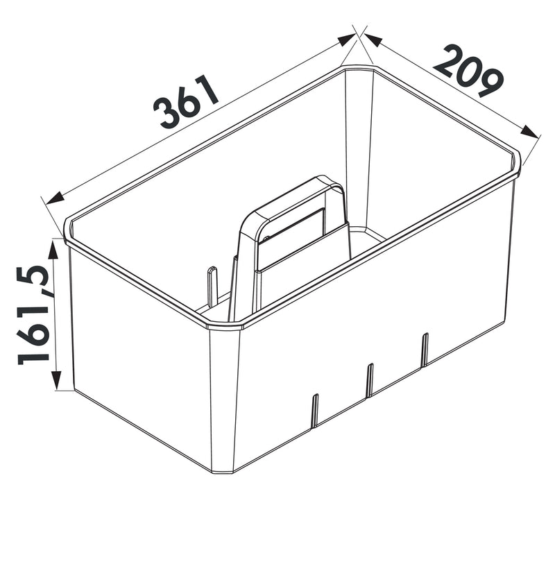 Zeichnung zu Cox Work® Concrete als Variante Set-1, inkl. Kleinteilebox von Naber GmbH in der Kategorie Abfallsammler in Österreich auf conceptshop.at