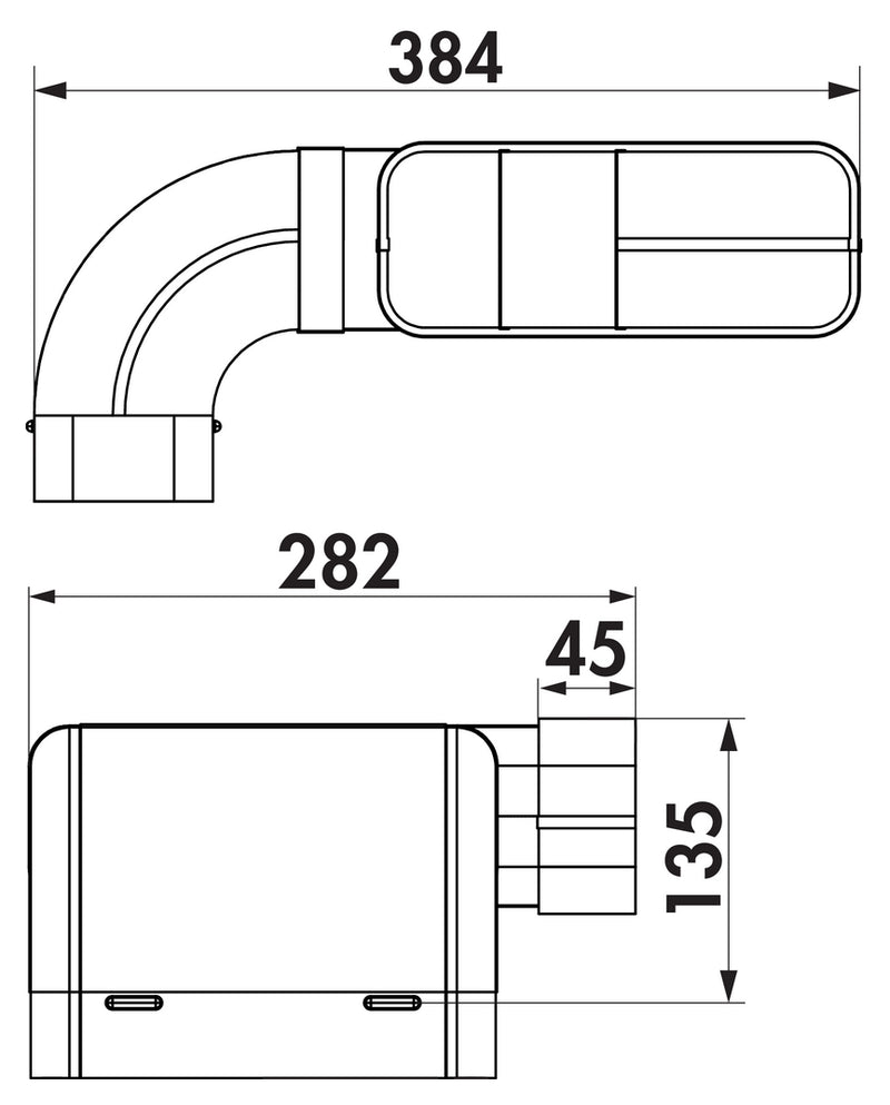 Zeichnung zu SF 150 Rohrset für Muldenlüfter als Variante verzinkter Stahl von Naber GmbH in der Kategorie Lüftungstechnik in Österreich auf conceptshop.at