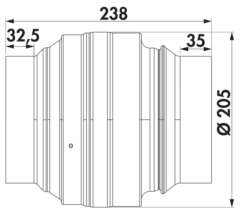 Zeichnung zu Absperrvorrichtung/Brandschutzklappe 150 als Variante verzinkter Stahl von Naber GmbH in der Kategorie Lüftungstechnik in Österreich auf conceptshop.at