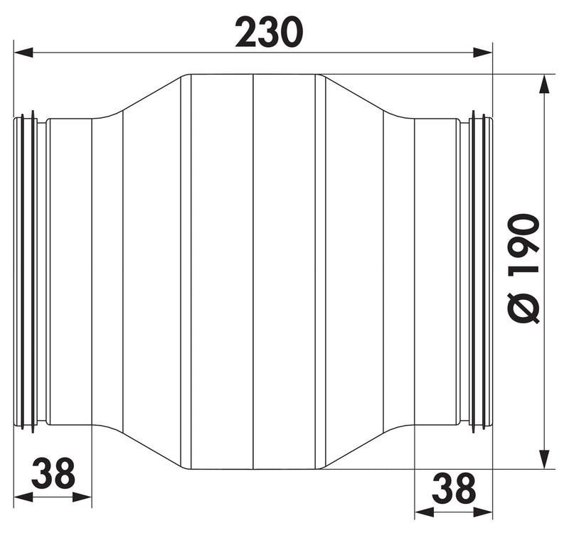 Zeichnung zu SR-KDA 150 Kondenswasserabscheider als Variante verzinkter Stahl von Naber GmbH in der Kategorie Lüftungstechnik in Österreich auf conceptshop.at