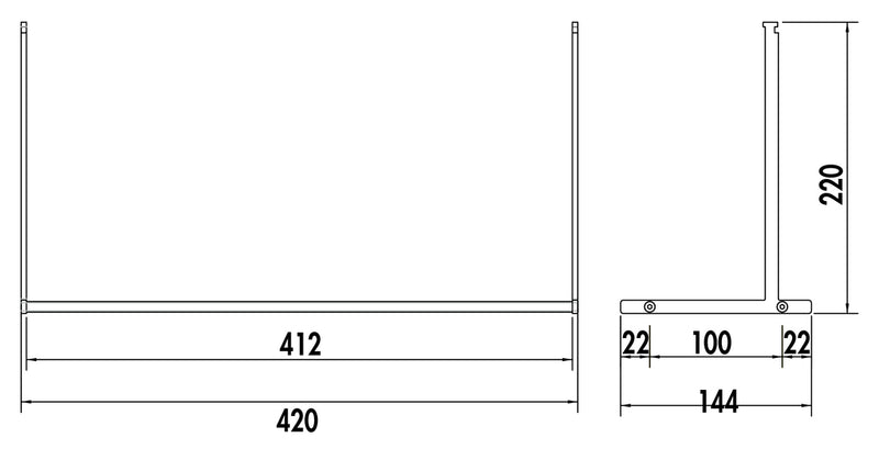 Zeichnung zu Aurora Ablage 1 als Variante B 280 mm, anthrazit von Naber GmbH in der Kategorie Nischenausstattung in Österreich auf conceptshop.at