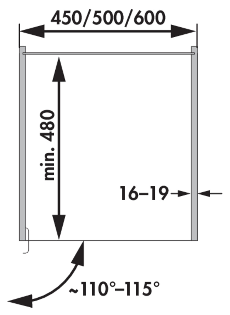 Zeichnung zu Zeichnung zu VS TAL Gate Rahmen als Variante für 450 mm Korpus, H 1200–1450 mm, für 4 Körbe von Naber GmbH in der Kategorie Schrankausstattung in Österreich auf conceptshop.at