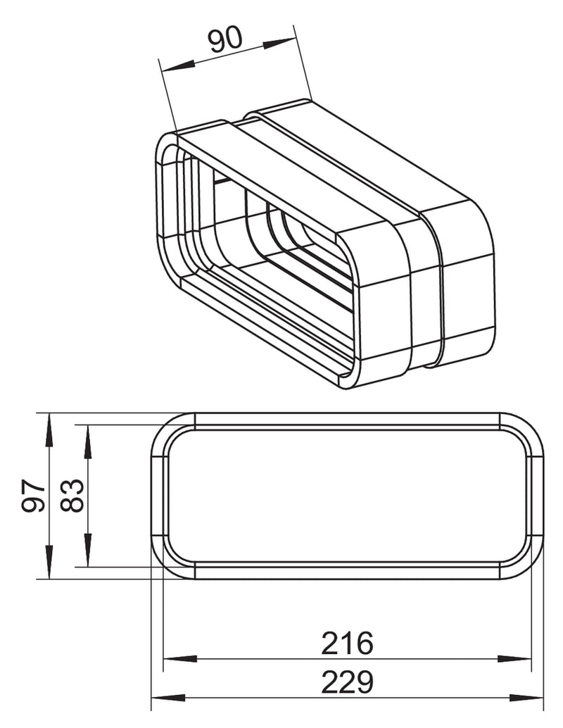 Zeichnung zu SF-VBS 150 Rohrbogenverbinder als Variante verzinkter Stahl von Naber GmbH in der Kategorie Lüftungstechnik in Österreich auf conceptshop.at