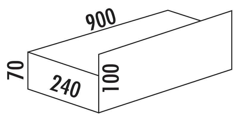 Zeichnung zu Cox Base-Board® 900 als Variante silber von Naber GmbH in der Kategorie Abfallsammler in Österreich auf conceptshop.at