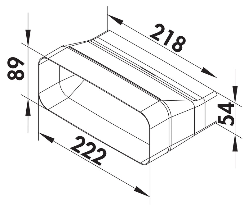 Zeichnung zu F-Top Adapter als Variante weiß von Naber GmbH in der Kategorie Lüftungstechnik in Österreich auf conceptshop.at