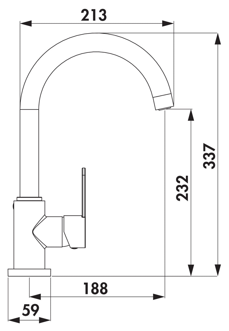 Zeichnung zu Portare 3 als Variante chrom, Hochdruck von Naber GmbH in der Kategorie Armaturen in Österreich auf conceptshop.at