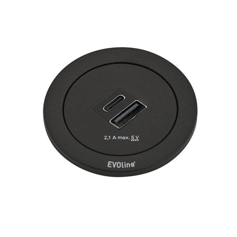 Evoline® One Doppel USB A+C als Variante Ring schwarz von Naber GmbH in der Kategorie Steckdosen in Österreich auf conceptshop.at
