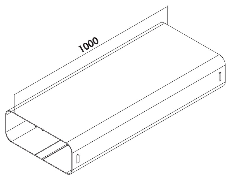 Zeichnung zu P-VRO 150 Flachkanalrohr als Variante hellgrau von Naber GmbH in der Kategorie Lüftungstechnik in Österreich auf conceptshop.at