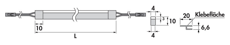 Zeichnung zu Calamaro LED Flex Stripes inkl. Sockelprofil als Variante L 2600 mm, weiß von Naber GmbH in der Kategorie Lichttechnik in Österreich auf conceptshop.at